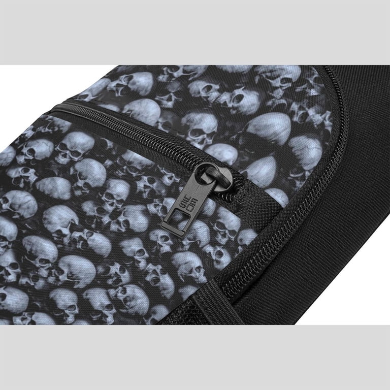 Gothic Skull Sling Bag Backpack Daypack Crossbody Shoulder Bag Amazon.com: bassyil Skull Rose Sling Bag Crossbody Travel  main image 2