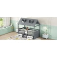 thumbnail image 6 of Twin Size Wood Platform Bed Frame with Roof and Fence, Gray (Bed Frame for Bedroom), 6 of 19