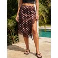thumbnail image 6 of LMLYSoH Women Skirt Elastic Waist Lace Patchwork Irregular Hem Side Slit Casual Going Out Skirts, 6 of 9