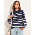 thumbnail image 4 of PrettyGuide Women's Casual Crewneck Lantern Sleeve Sweaters Flutter Shoulder Chunky Knit Pullover Sweater Tops, 4 of 8