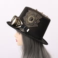 thumbnail image 3 of GRACEART Steampunk Hut Vintage Zylinder Hut mit Brille for Karneval, Hallo, Mottoparty, 3 of 9