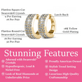 thumbnail image 2 of Cate & Chloe Wrenley 18k Yellow Gold Plated 16mm Hoop Earrings with Swarovski Crystals for Women, 2 of 10