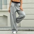 thumbnail image 6 of Guluxicc Women's Sweat Pants with Pockets Elastic Waist Drawstring Long Wide Leg Trousers for Everyday Fall Winter, 6 of 7