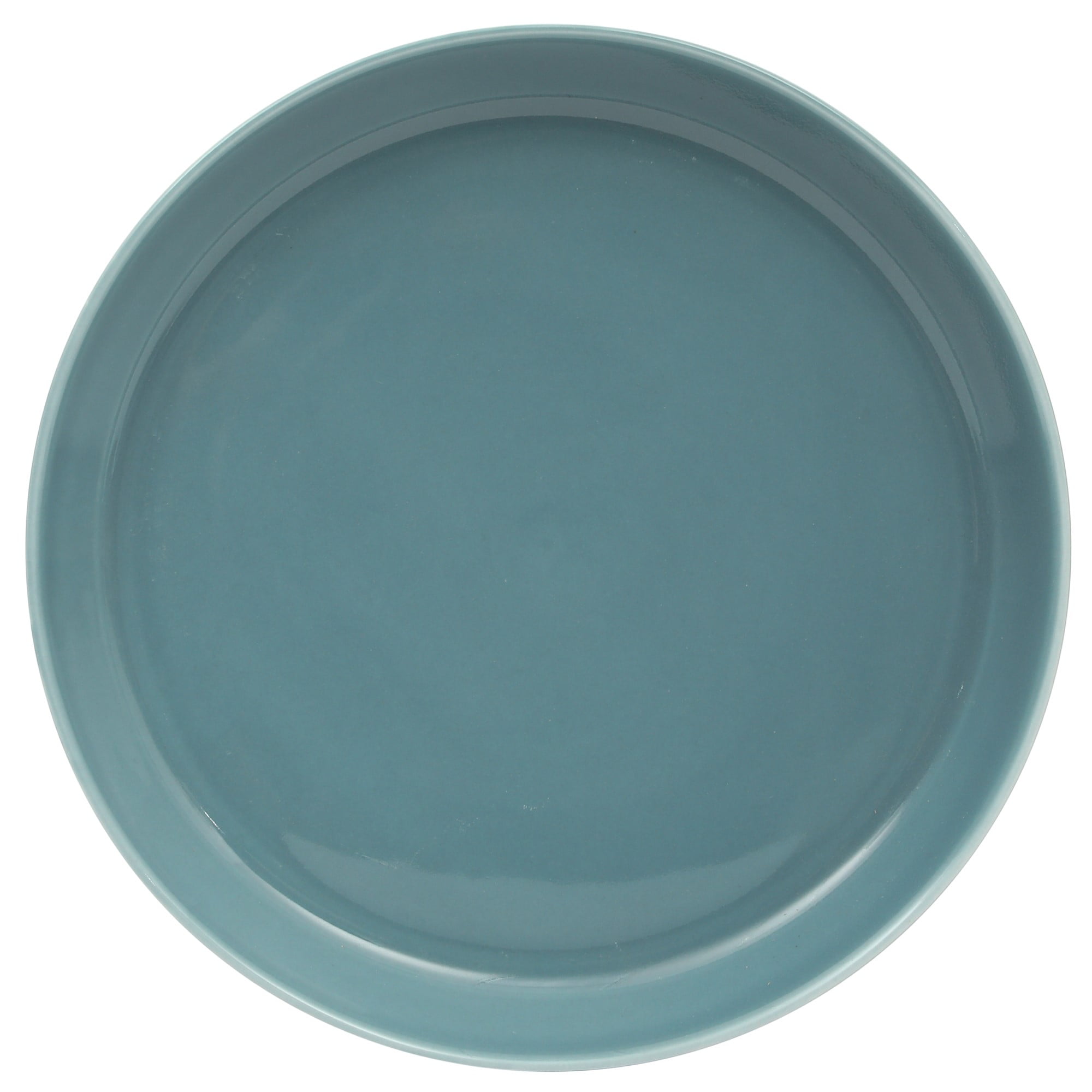 Gibsn Home Summer Shades 16 Piece Plates and Bowls Dishes Service for 4 Porcelain Dinnerware Set - Blue
