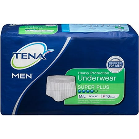 Tena for Men, Super Plus Underwear, MEDIUM / LARGE, 81780 - Case of 64 ...