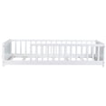thumbnail image 5 of Miniyam Wood Twin Size Floor Bed with Built-in Book Storage Rack for Toddler, White, 5 of 7