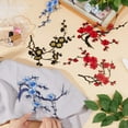 thumbnail image 3 of 6Pcs Plum Blossom Iron on Patches Embroidery Flower Appliques Trimming Floral Fabric Sticker Sew Black Blue Colorful, 3 of 8