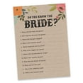 thumbnail image 2 of Inkdotpot 50-PackRustic Kraft FloralWho Know The Bride Best How Well Do You Know The Bride Bridal Shower Bachelorette PartyGameActivityCards, 2 of 7