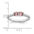 thumbnail image 2 of 4.03mm 925 Sterling Silver Rhodium Plated Pink Cubic Zirconia Ring Size 8 Ring for Women - 2.0 Grams, 2 of 2
