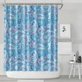 thumbnail image 2 of Extra Long Boho Shower Curtain 72x84 Inches - Vintage Floral & Tropical Leaves Pattern, Waterproof Bohemian Bathroom Decor with 12 Hooks, Tribal Rustic Style, 2 of 5