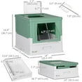 thumbnail image 2 of Top Entry Enclosed Kitty Litter Box with Scoop, Tray, Front Entry, Large Space, Foldable, Portable, Green, 2 of 6