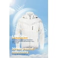 thumbnail image 3 of Chrisuno Men's Rain Coat Reflective Windbreaker Lightweight Packable Cycling Jacket Hooded Raincoat White 2XL, 3 of 5