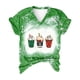 thumbnail image 4 of Mujeres verano Navidad letra divertida impresa blusa camisetas Casual cuello en V manga corta camisetas Tops Pompotops  hkajfhjk473361, 4 of 6