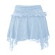 thumbnail image 3 of Falda mini de encaje con cintura baja para mujer, con volantes, plisada y fluida - Poliéster, S-L, 3 of 3