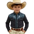 thumbnail image 4 of MUXiin Toddler Boys Girls Western Cowboy Shirts Retro Long Sleeve Button Down Shirt Kids Floral Pockets Outfit Country Tops, 4 of 4