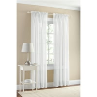 Mainstays Marjorie Solid Voile Curtain Panel Pair, Set of 2