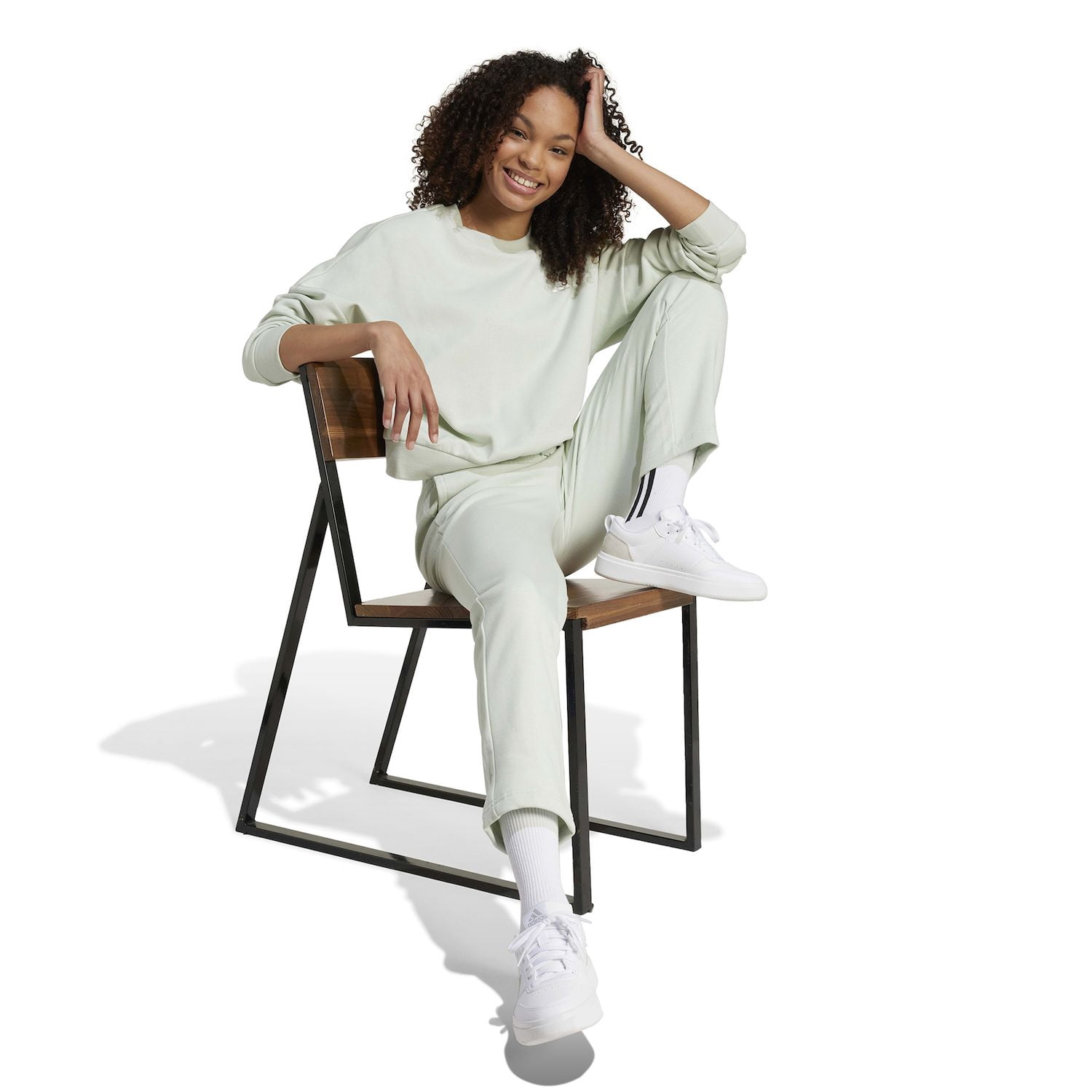 Women's adidas Essentials Feel Cozy Sportswear Sweatshirt Color: Medium Gray Heather Size: LARGE