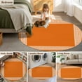 thumbnail image 6 of Burnt Orange Geometric Round Rugs 8ft, White Greek Key Design Abstract Modern Art Non Slip Washable Rug Runner, Low Pile Indoor Floor Carpet Mat Bathroom Rugs for Living Room, Bedroom, Kids Room, 6 of 9