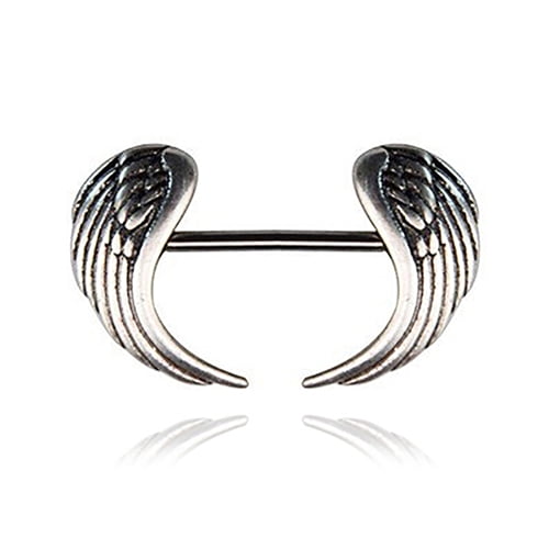 Full Set Guardian Angel Wings Barbell Nipple Shields Piercings 