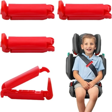 MELIVO Child Seat Belt Clip Anti Escape, 4PCS Seat Belt Adjuster for Kids, Red Seatbelt Clips for Kids, Car Seat Clip Anti Escape, Car Seat Safety Clip for Adult and Kids to Relax Shoulder Neck