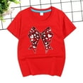 thumbnail image 4 of Toddler Girls Short Sleeve T-Shirts Cotton Soft Tees Kids Summer 24 Months 2t 3t 4t 5t 6t 7t Casual Basic Crew Neck Daily Wear Tops Gibobby,7-8 Years,Red, 4 of 5
