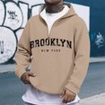 thumbnail image 1 of MHFRRA Sudadera con Capucha y Cremallera de Un Cuarto con Estampado de Letras, Cómoda y Casual, con Capucha y Cremallera Completa Interior Suave para Uso Diario y Actividades Al Aire Libre Caqui, 1 of 3