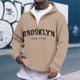 thumbnail image 1 of MHFRRA Sudadera con Capucha y Cremallera de Un Cuarto con Estampado de Letras, Cómoda y Casual, con Capucha y Cremallera Completa Interior Suave para Uso Diario y Actividades Al Aire Libre Caqui, 1 of 3