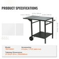 thumbnail image 5 of KFFKFF BBQ Movable Outdoor Grill Dining Cart Double-Shelf Food Prep Trolley Patio, 5 of 9