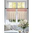 thumbnail image 4 of Spring Pink Floral Sheer Curtains 45 Inch Length 2 Panels Set Window Treatments, Vintage Farmhouse Flowers Art Rod Pocket Semi Curtains for Living Room/Bedroom/Kitchen Décor, 104"W x 45"L, 4 of 7