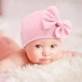 thumbnail image 2 of BQUBO Newborn Baby Girls Hats Mittens Set Hospital Hat Beanie Infant Bow Hats Baby Cotton Gloves No Scratch Mittens, 2 of 7