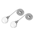 thumbnail image 1 of Unique Bargains 20 Inch Ceiling Fan Pull Chain Ornament 30mm Crystal Ball Pendant Clear 2Pack, 1 of 6