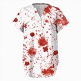 thumbnail image 6 of Towmus Halloween Clothes for Women Plus Size Casual V Neck Funny Tops Print Short Sleeve T-Shirt, 6 of 6