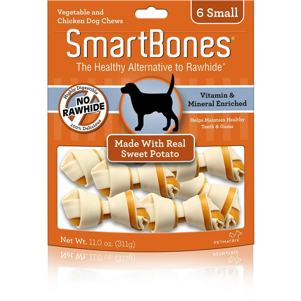 SmartBones Small Sweet Potato Dog Chews, RawhideFree 6 Pk