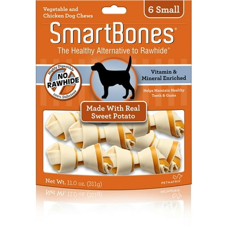 SmartBones Small Sweet Potato Dog Chews, Rawhide-Free 6