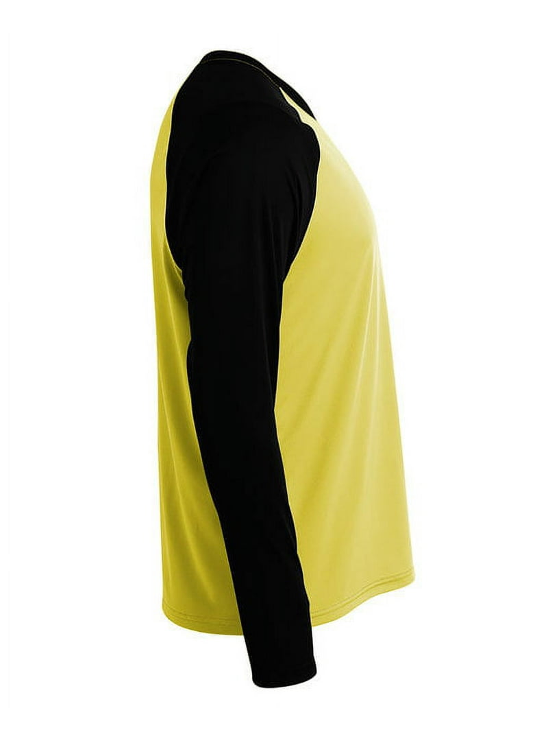 A4 Long Sleeve Strike Raglan Tee For Men in Gold/Black | N3374