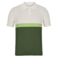 thumbnail image 4 of Men's Button-Down Shirts Knit Colorblock Stitching Lapel Blouse Comfort Summer Beach Short Sleeve Shirts for Men, 4 of 7