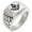 Silver, variant on Stainless Steel Freemasons Masonic Skull & Crossbones Geometric Pattern Step-Down Biker Style Polished Ring