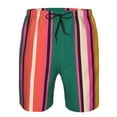 thumbnail image 4 of Disketp Men'S Swim Trunks Hawaiian Breathable Surf Beach Swimsuits Mesh Lining Beach Shorts With Pockets-Vertical Stripes, 4 of 9