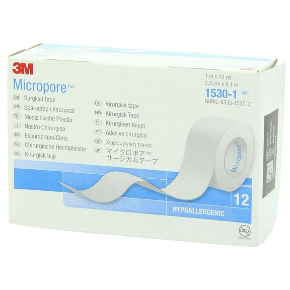 Medical Tape 3M Micropore Skin Friendly Paper 1"x10 Yd White (Box of 12)