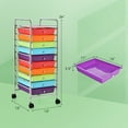 thumbnail image 4 of Costway 10 Drawer Rolling Storage Cart Scrapbook Office School Organizer Multicolor, 4 of 9