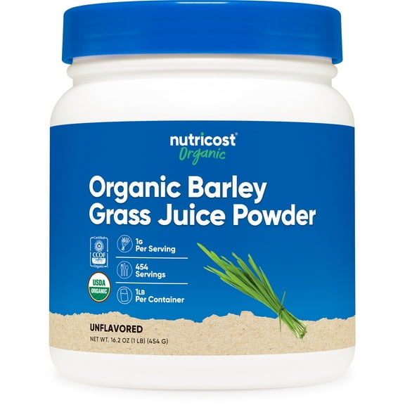 Nutricost Organic Barley Grass Juice Powder (1 LB) (Unflavored)