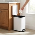 thumbnail image 6 of Slim 2.6 Gallon Kitchen Step Trash Can, Soft Close Lid Stainless Steel Garbage Bin with Inner Bucket, Space Saving for Home Office Bathroom Narrow Spaces - White, 6 of 8