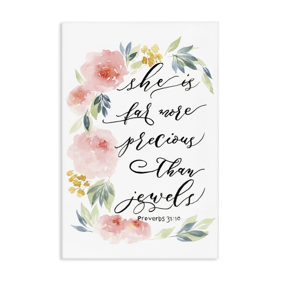 Stupell Industries Far More Precious Than Jewels Canvas Wall Art, design by Lucille Price