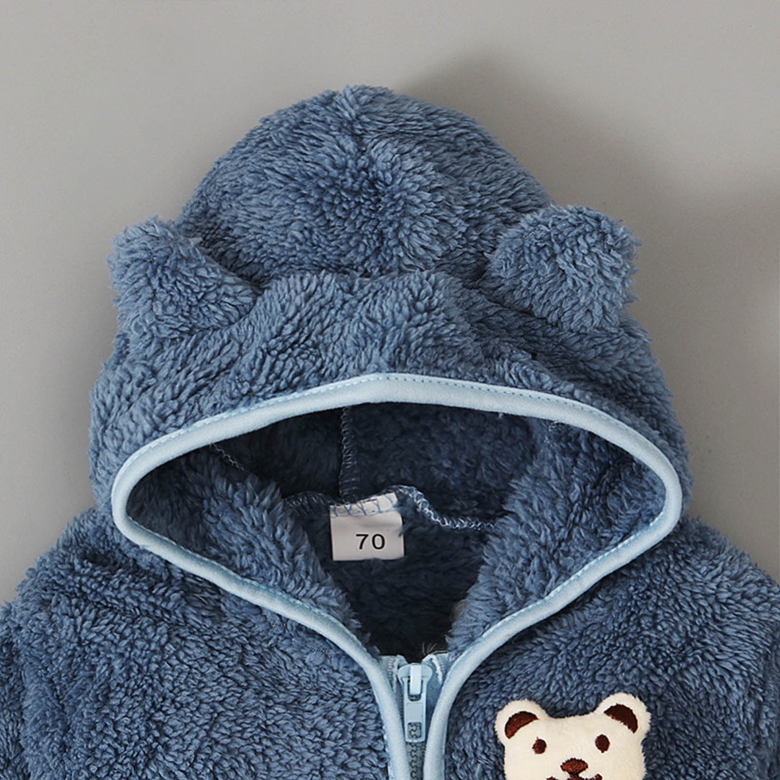 zanvin Toddler Girls Boys Fleece Hoody Jacket Zip Up Teddy Coat Warm Winter Outwear Blue 6 12 Months Walmart