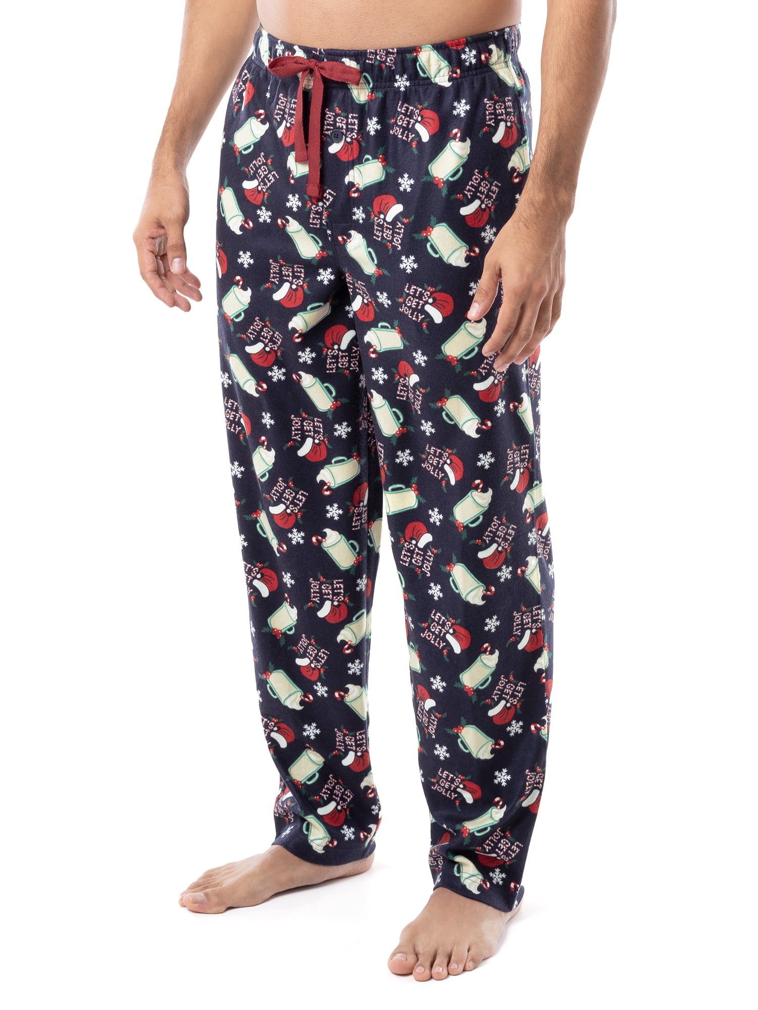 Fruit of the Loom Men's Holiday and Plaid Print Soft Microfleece Pajama Pant 2-Pack Bundle