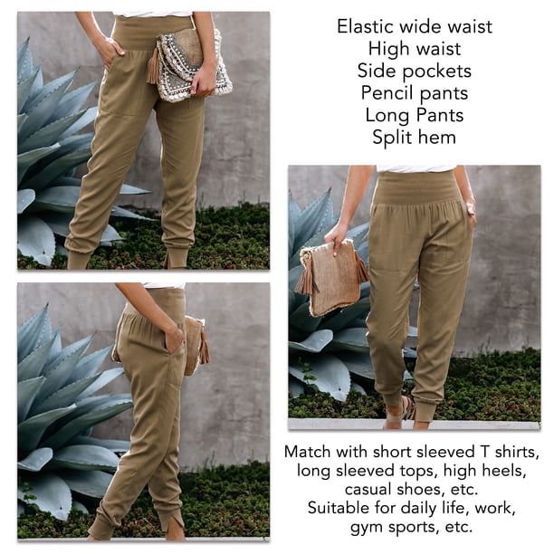 Pantalones Con Dobladillo Dividido, Pantalones Casuales Elegantes De Moda Lavables Para Gimnasio Fitness Para Mujeres