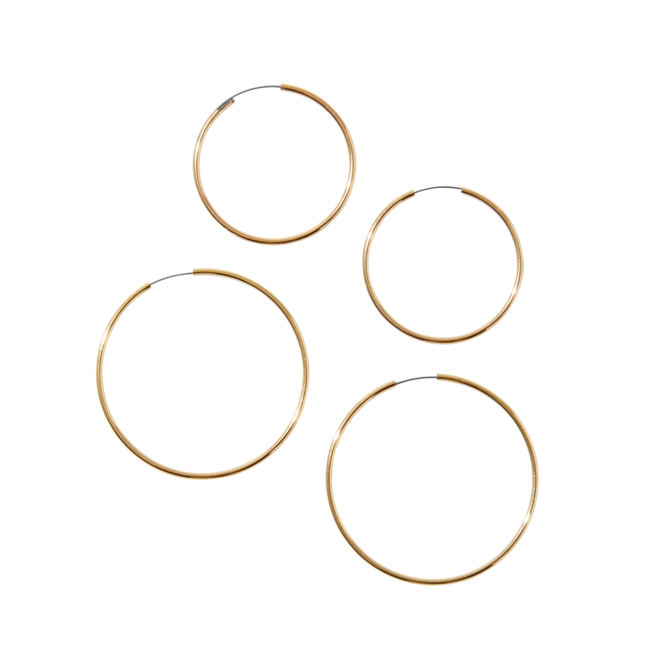 Claire's Gold Hoop Set, 30mm and 40mm, 2 Pair