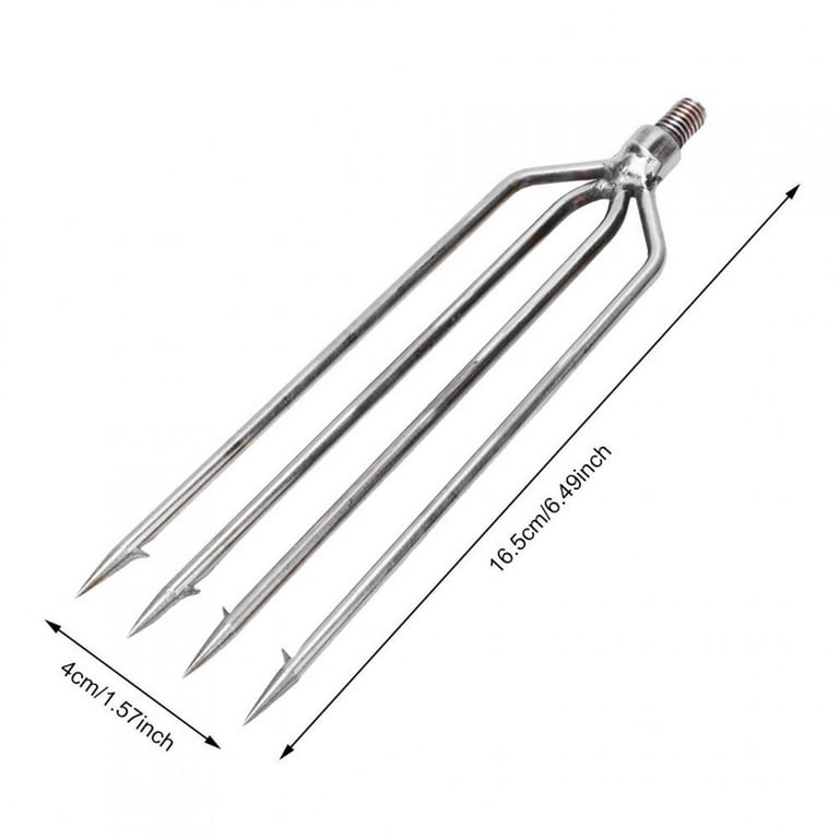 Ymiko Fishing Harpoon,2 Pcs Stainless Steel 4 Prongs Harpoon Gig Gaff Hook Barb  Fish Spear For Outdoor Fishing Tackle,Fishing Gig 