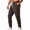 Brown, variant on Rrxhxhs Cargo Pants for Men Solid Color Corduroy Drawstring Elastic Waist Loose Casual Joggers with Multi Pockets,L