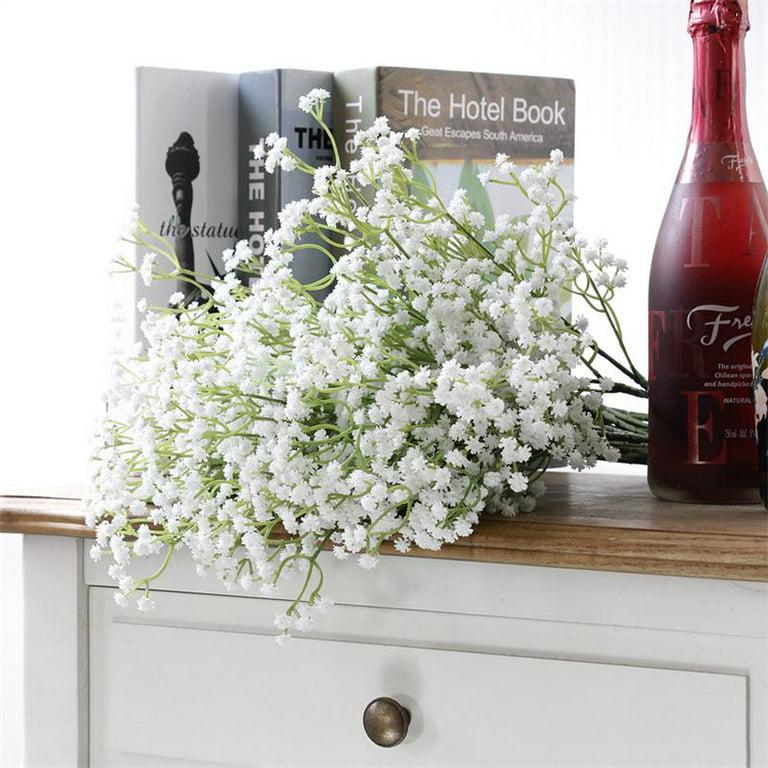 Bringsine Baby Breath Gypsophila Bouquets Faux for Wedding Decoration  Floral DIY Arrangement White Color Artificial Flowers 20 Pieces/Lot